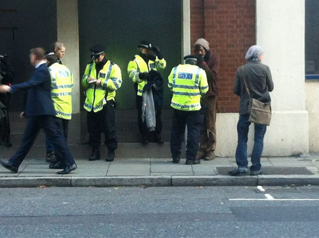 Stop and Search outside Bank of Ideas http://bit.ly/tENnpW